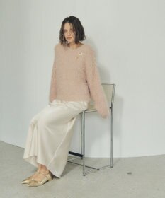 YECCA VECCA ラメシャギーボートネックニット