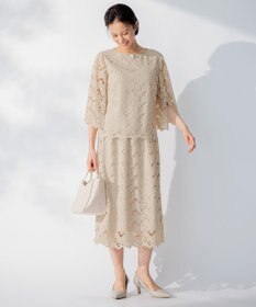 自由区 【セットアップ対応・洗える・XSサイズあり】レースコンビ ブラウス