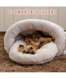 PET PARADISE ペットパラダイス 遠赤外線 ボア ドーム型寝袋 《お花柄》 小型犬
