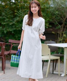 Tiaclasse L 【洗える】パンチングレースAラインワンピース