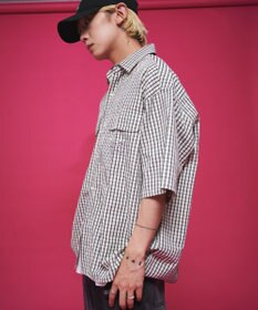 WEGO 【ユニセックス着用ITEM】ミニマムチェックロゴシャツ（SS）