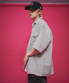 WEGO 【ユニセックス着用ITEM】ミニマムチェックロゴシャツ（SS）