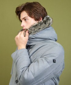 JOSEPH ABBOUD MOUNTAIN 【ECOファー/9ポケット/ホワイトグース/ユニセックス】ウールライクアウトドア ダウンコート