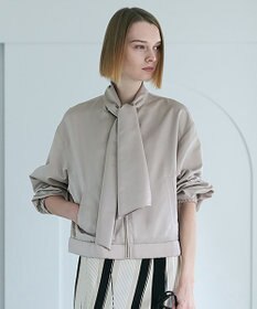 ICB 【2WAY】 ダルグロッシーサテン ボウタイ付きブルゾン トープ