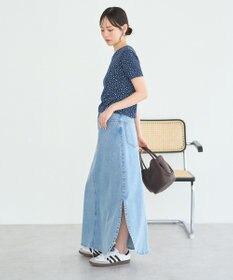 earth music&ecology サイドスリットデニムロングスカート