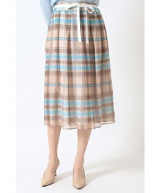 DAKS 50th アニバーサリーチェック シフォン レイヤードスカート