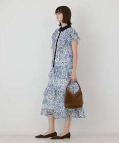 GRACE CONTINENTAL フラワープリントラッフルフリルブラウス