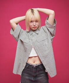 WEGO 【ユニセックス着用ITEM】ミニマムチェックロゴシャツ（SS）