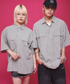 WEGO 【ユニセックス着用ITEM】ミニマムチェックロゴシャツ（SS）