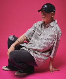 WEGO 【ユニセックス着用ITEM】ミニマムチェックロゴシャツ（SS）