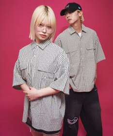 WEGO 【ユニセックス着用ITEM】ミニマムチェックロゴシャツ（SS）