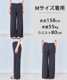 UNFILO L 【ウエストゴム】ライトジョーゼット イージーワイドパンツ