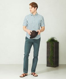 JOSEPH ABBOUD 【サスティナブル】リヨセルリネンチェック 半袖シャツ