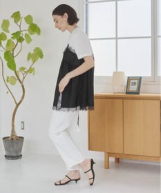 WEGO 【ANGIE VINTAGE】サテンレースドッキングレイヤードトップス