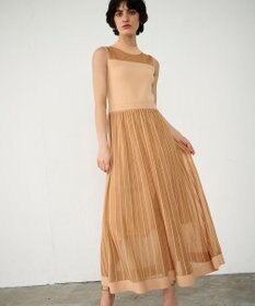 GRACE CONTINENTAL ラメシアープリーツニットワンピース