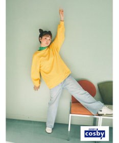 earth music&ecology Ｃｏｓｂｙ×ｅａｒｔｈ　配色ステッチロングＴシャツ