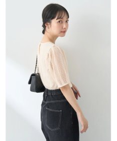 earth music&ecology 袖シアーレースプルオーバー