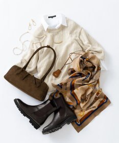 23区 S 【洗える】ルレックスバルキー5分袖 ラメ ニット