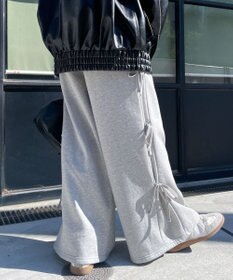 WEGO 【裏起毛】サイドリボンスウェットパンツ