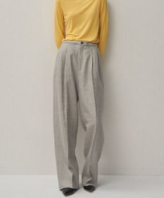 ATON LINEN WOOL TWILL | タックイージーパンツ