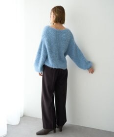 YECCA VECCA ラメシャギーボートネックニット