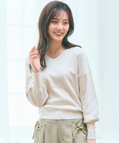 Feroux 【洗える】Vネック プルオーバー ニット