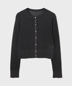 GRACE CONTINENTAL ラメリブシアーニットカーディガン