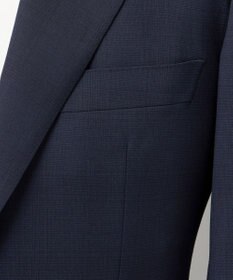 GOTAIRIKU 横に伸びる【TasmaniaWool/タマニアウール】ストレッチ スーツ__ネイビー格子柄