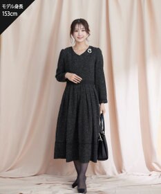 Tiaclasse 【洗える】配色パイピングフレアワンピース