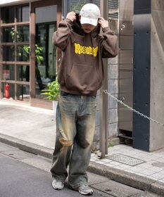 WEGO 【ユニセックス着用ITEM/SMLサイズ展開】グラフィックロゴプルパーカー