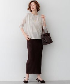 23区 シャイニーシアー ノースリーブ ニット