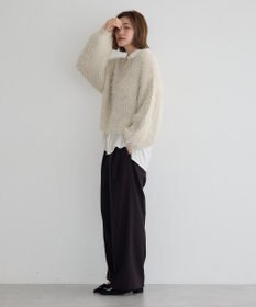 YECCA VECCA ラメシャギーボートネックニット