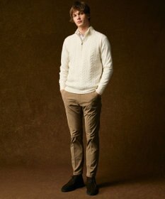 JOSEPH ABBOUD 【キングサイズ・暖か/軽量】カシミヤブレンド ハーフジップ ニット