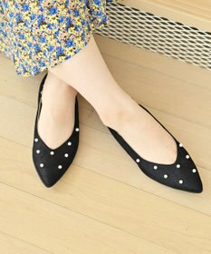 nouvelleRobe Oū 【本革・高反発】Pearl decoration ポインテッドトゥパンプス