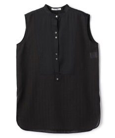 BEIGE， GOSHE / サテン切替 シアースタンドブラウス