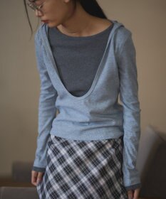 CRAFT STANDARD BOUTIQUE レイヤード風フード付きプルオーバー