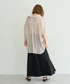 YECCA VECCA 【ドライタッチ】シアーバックギャザーシャツ