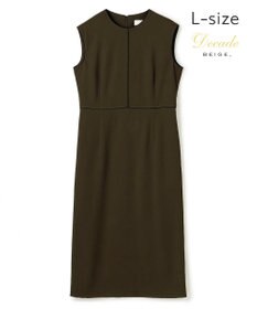 BEIGE， 【Lsize・セットアップ対応】CINDY / 配色ライン クルーネックドレス
