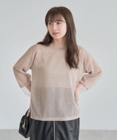 Green Parks 袖チュールドッキングラメプルオーバー