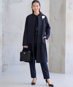 組曲 L 【KUMIKYOKU NAVY】コンフォータブルドレープ フリルテーパードパンツ