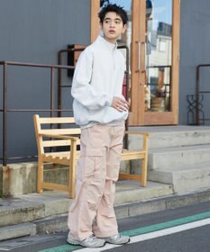 WEGO 【ウエストゴム/MLサイズ展開】ナイロンイージーカーゴパンツ