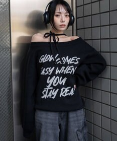 WEGO 2WAYショルダーリボンニット