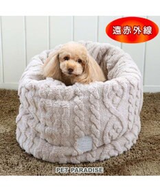 PET PARADISE ペットパラダイス 筒形寝袋 遠赤外線 《アラン編み柄》 42cm×70cm
