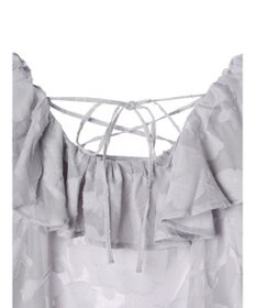 earth music&ecology ジャガードフリルブラウス