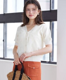 Feroux 【ご好評につき今季も登場！】チュールコンビパフスリーブ ニット