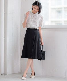 23区 L 【洗える/セットアップ対応】アイアスマットストレッチ フレア スカート