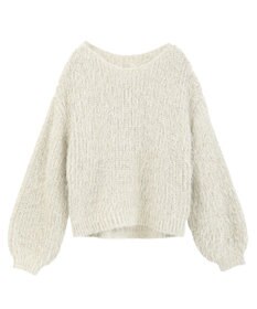 YECCA VECCA ラメシャギーボートネックニット