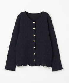 ANY KIDS リボン ジャガード カーディガン