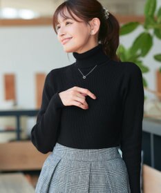 Tiaclasse L 【新色追加・洗える】リブタートルニット