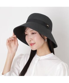 MOONBAT 【1級遮光/遮熱】FURLA(フルラ)クッションリボン ペーパーブレード 広つばハット 帽子 チャーム付き